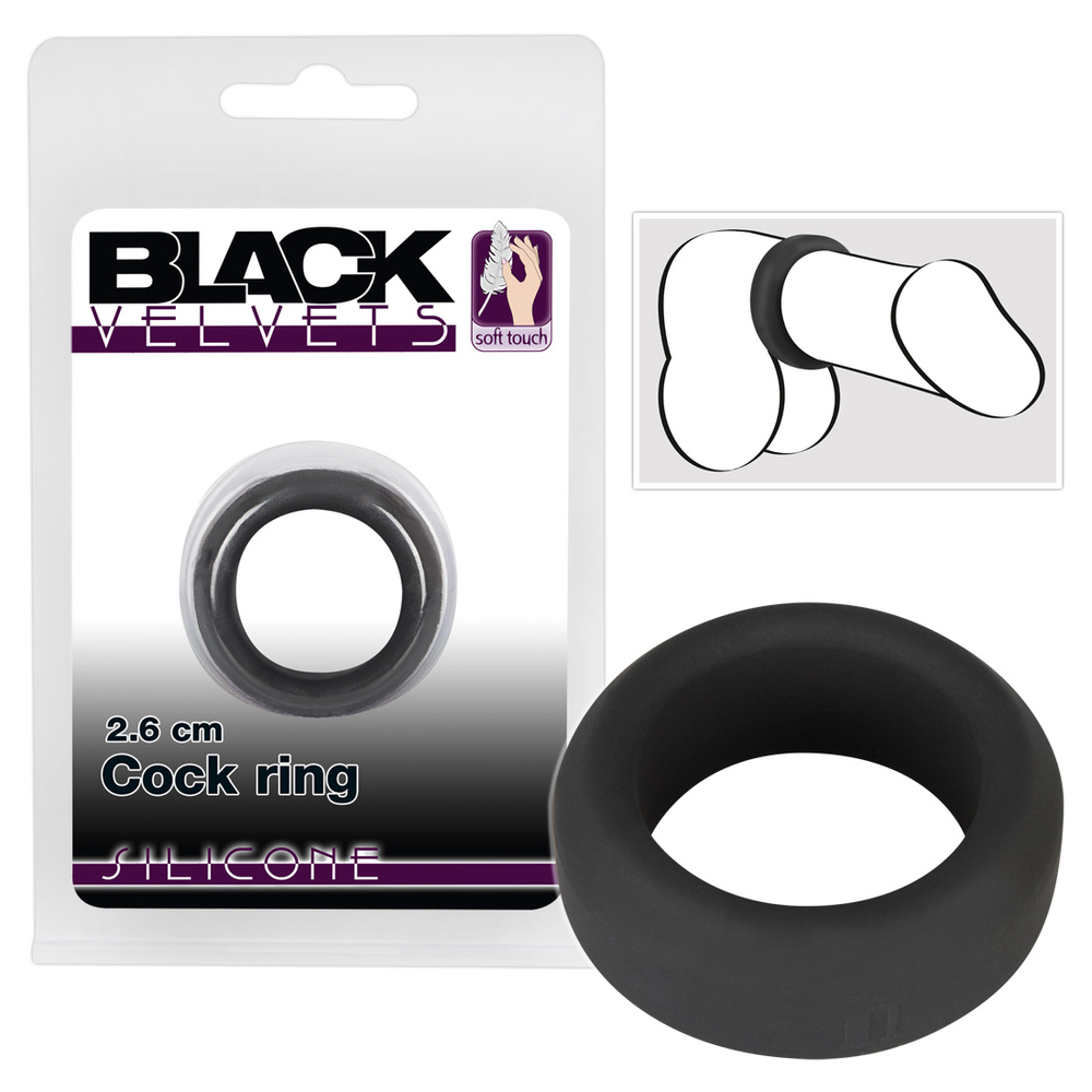 E-shop You2Toys Black Velvet Cock Ring - krúžok na penis (2,6cm) čierny