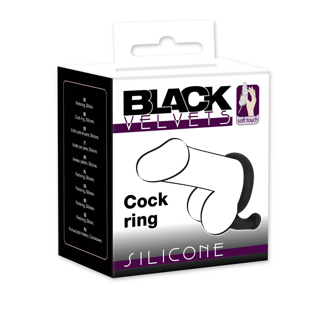 E-shop You2Toys Black Velvet Cockring - krúžok na penis zo stimulátorom hrádze (čierny)