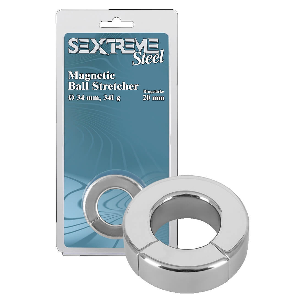 E-shop Sextreme - krúžok a naťahovač na semenníky s ťažkým magnetom (341g)