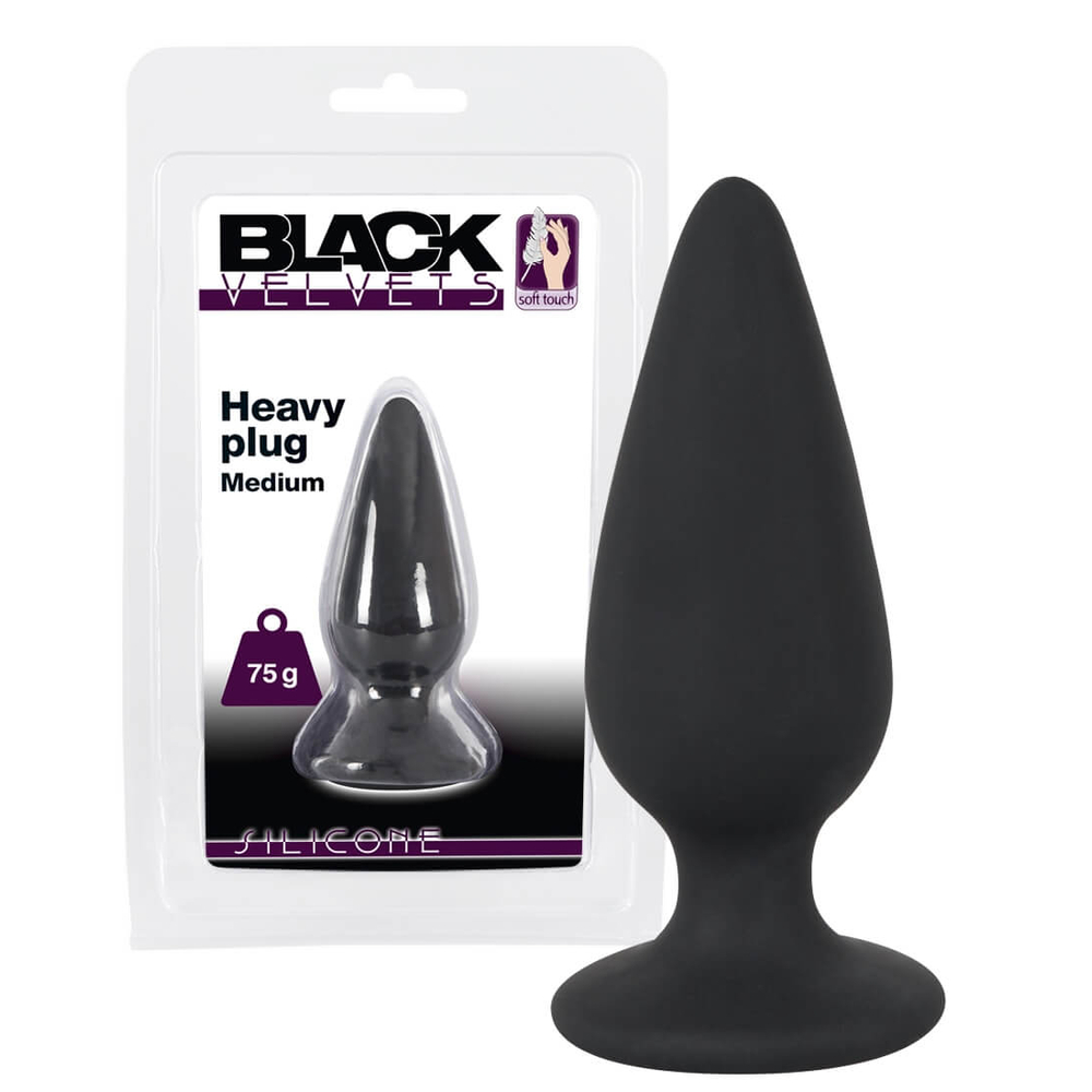 E-shop Black Velvet Heavy - 75 g-ové análne dildo (čierne)