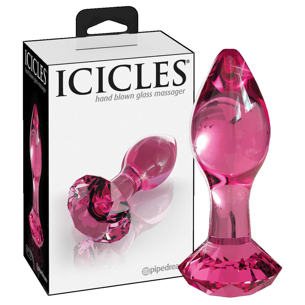 E-shop Icicles No. 79 - sklenený análny kolík (ružový)