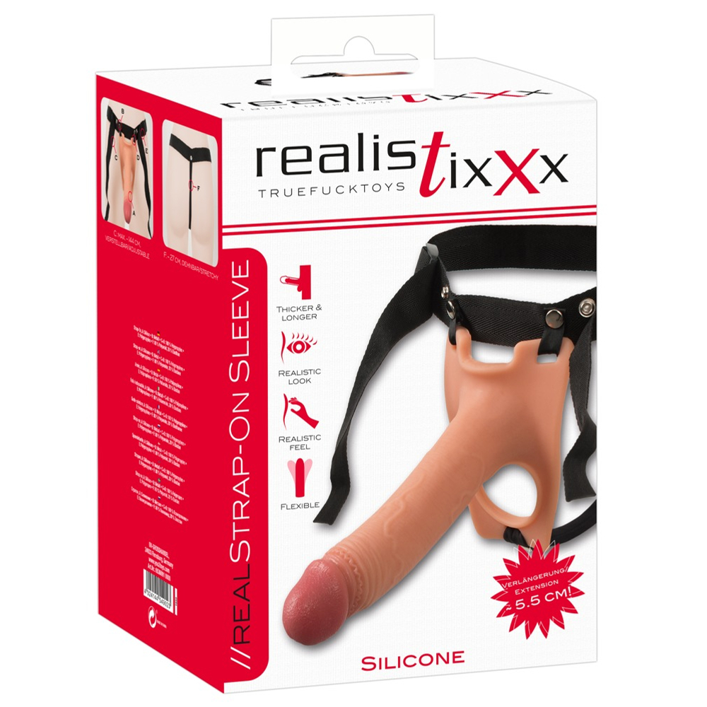 E-shop Realistixxx Strap-on - pripínacie, duté realistické dildo (telová farba)