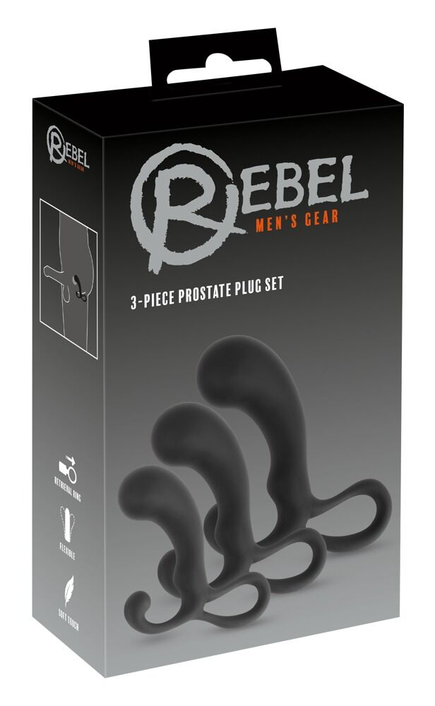 E-shop Rebel - 3-dielna súprava dild (čierna)
