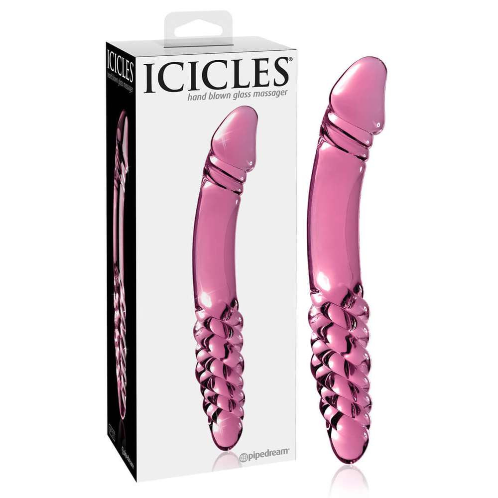 E-shop Pipedream Icicles No. 57 - obojstranné sklenené dildo (ružové)
