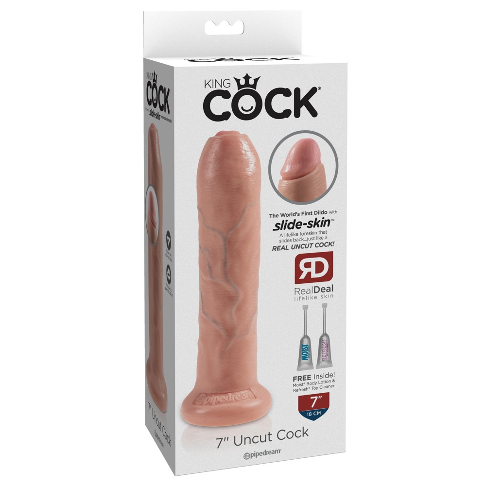 E-shop King Cock 7 Predkožkátor - realistické dildo (18cm) - telová farba