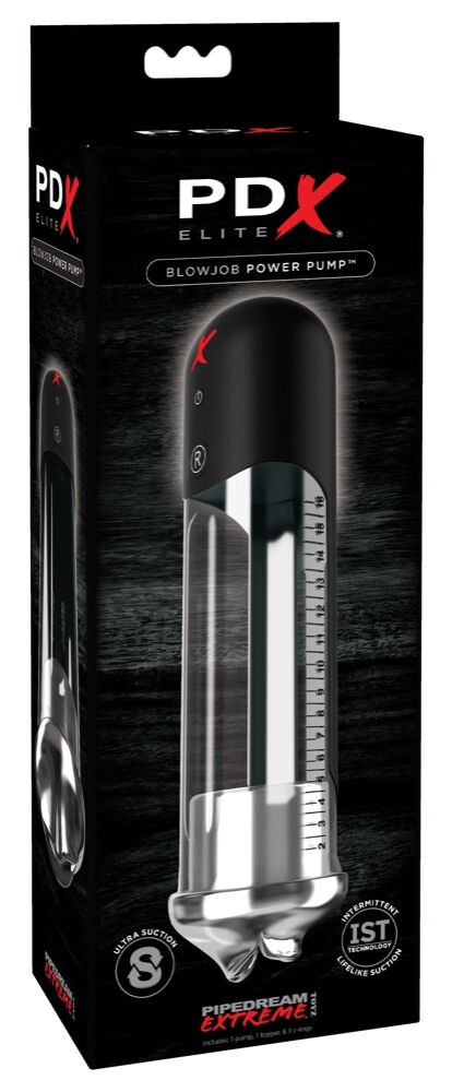 E-shop PDX Blowjob - automatická pumpa na penis s perami (čierna)