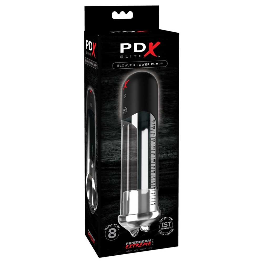 E-shop PDX Blowjob - automatická pumpa na penis s perami (čierna)