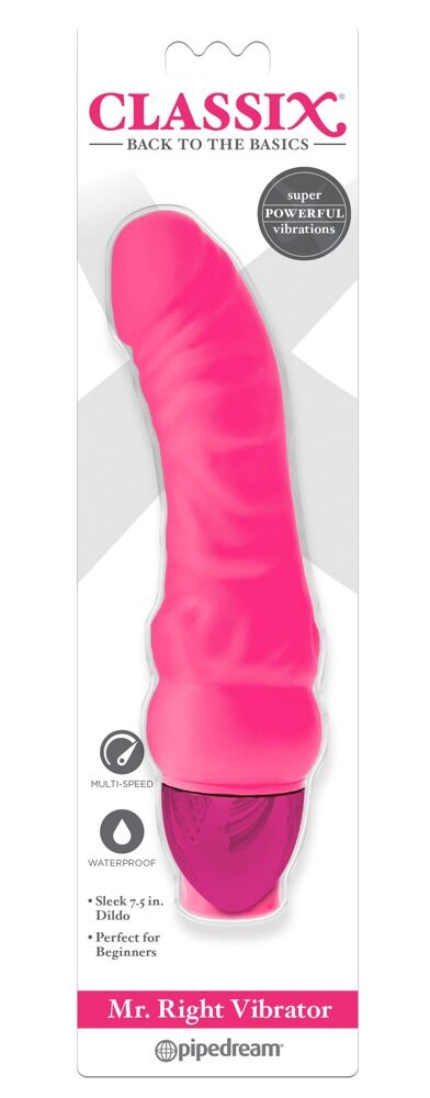 E-shop Classix Mr. Right - silikónové dildo pre začiatočníkov s penisom (ružové)