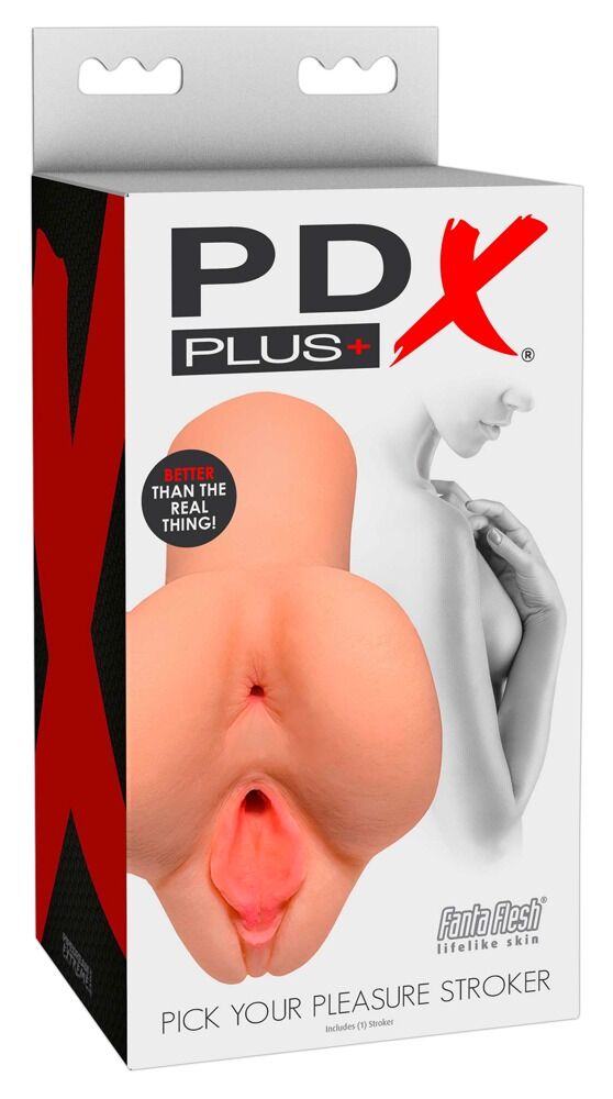 E-shop PDX Pick Your Pleasure Stroker - 2in1 - realistický masturbátor (prírodný)