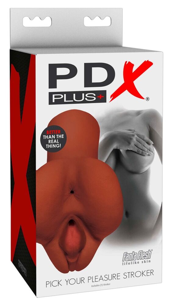 E-shop PDX Pick Your Pleasure Stroker - masturbátor 2v1 (hnedý)