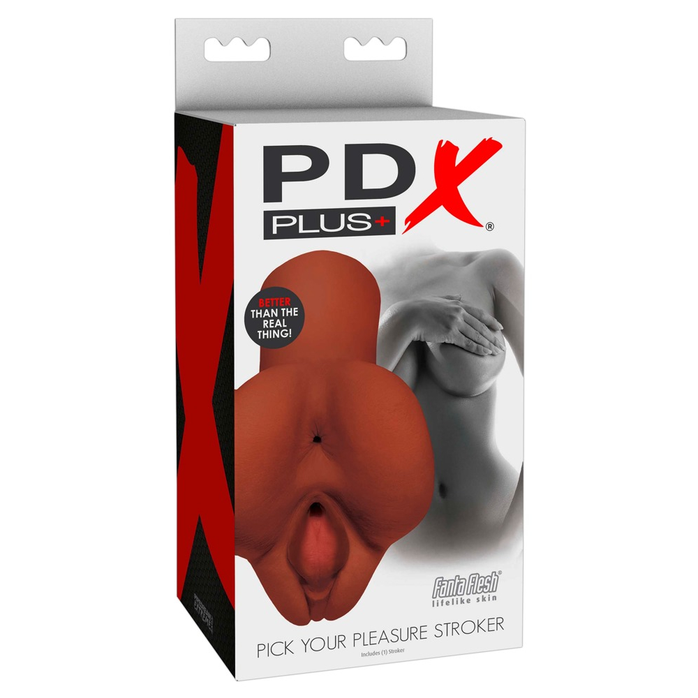 E-shop PDX Pick Your Pleasure Stroker - masturbátor 2v1 (hnedý)