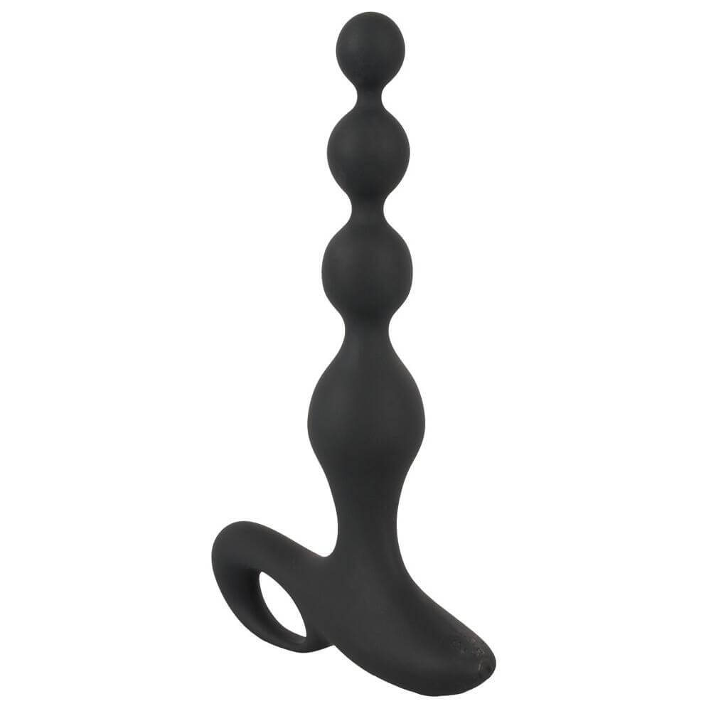 E-shop Black Velvets Rechargeable Anal Beads - nabíjacie vibračné análne korálky (čierne)