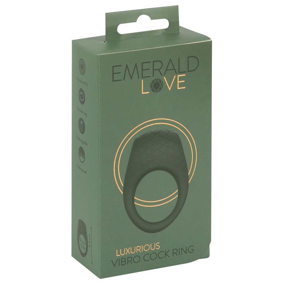 E-shop Emerald Love - dobíjací, vodotesný vibračný krúžok na penis (zelený)