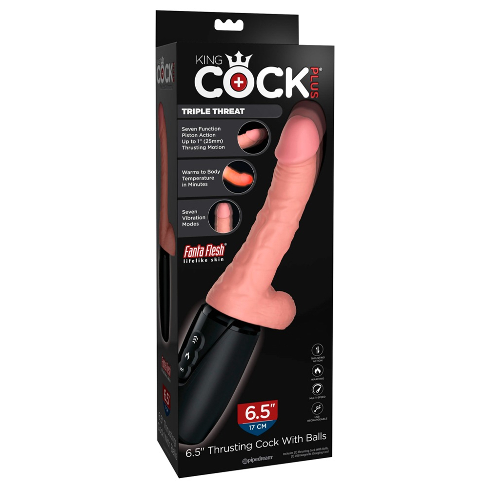 E-shop King Cock Plus 6,5 - vibrátor so semenníkmi - telová farba