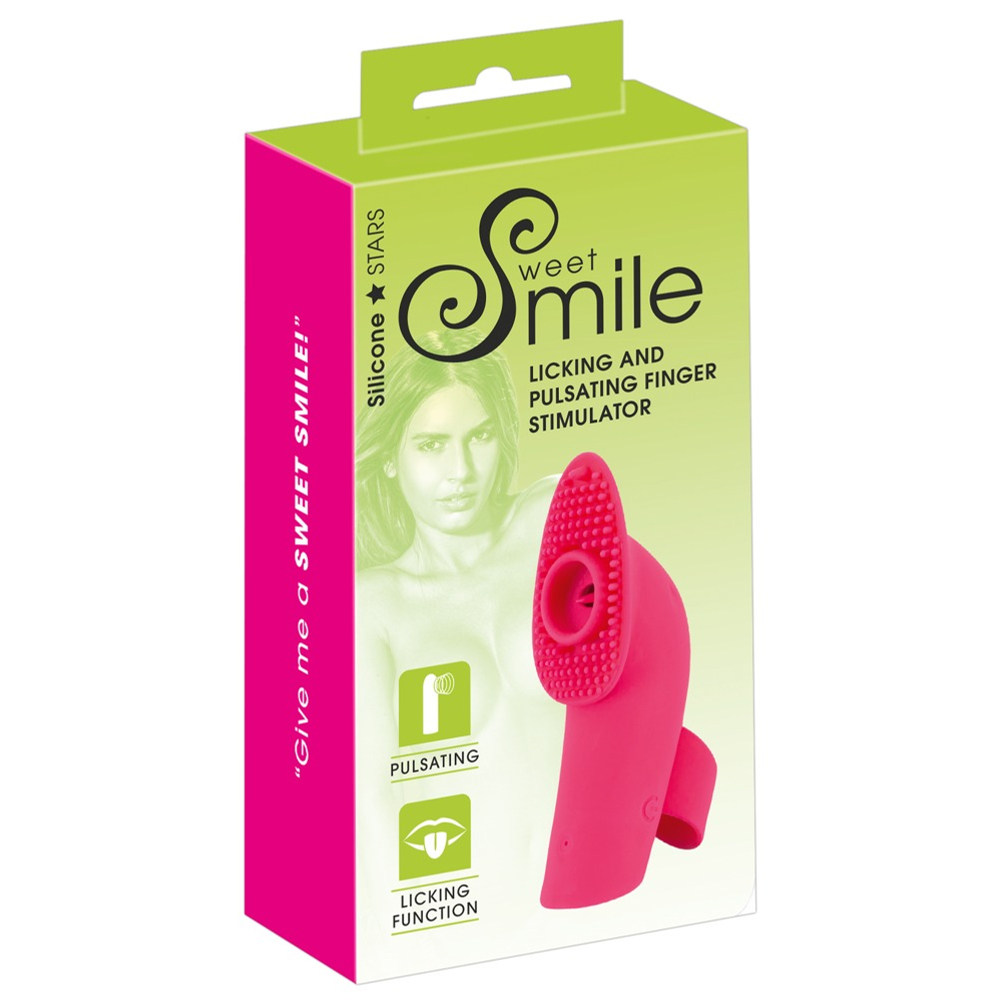 E-shop SMILE Licking - rechargeable, licking and pulsating finger vibrator (pink)