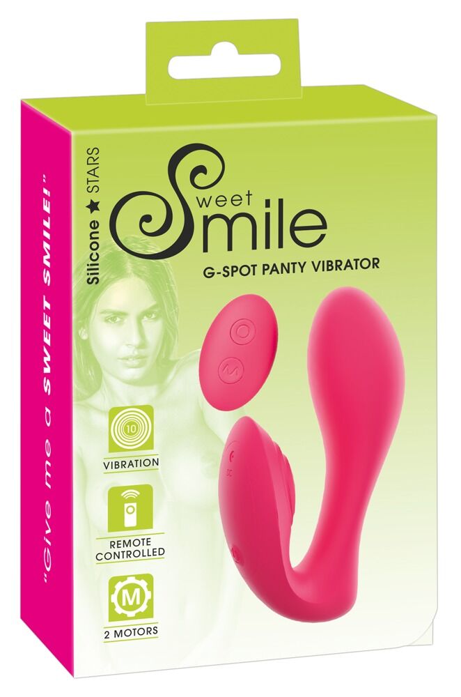 E-shop SMILE Panty - dobíjací vibrátor 2v1 s rádiom (ružový)