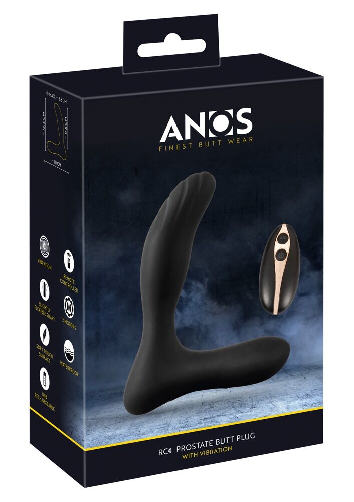 E-shop Anos RC - Rádiom riadený vibrátor na prostatu (čierny)