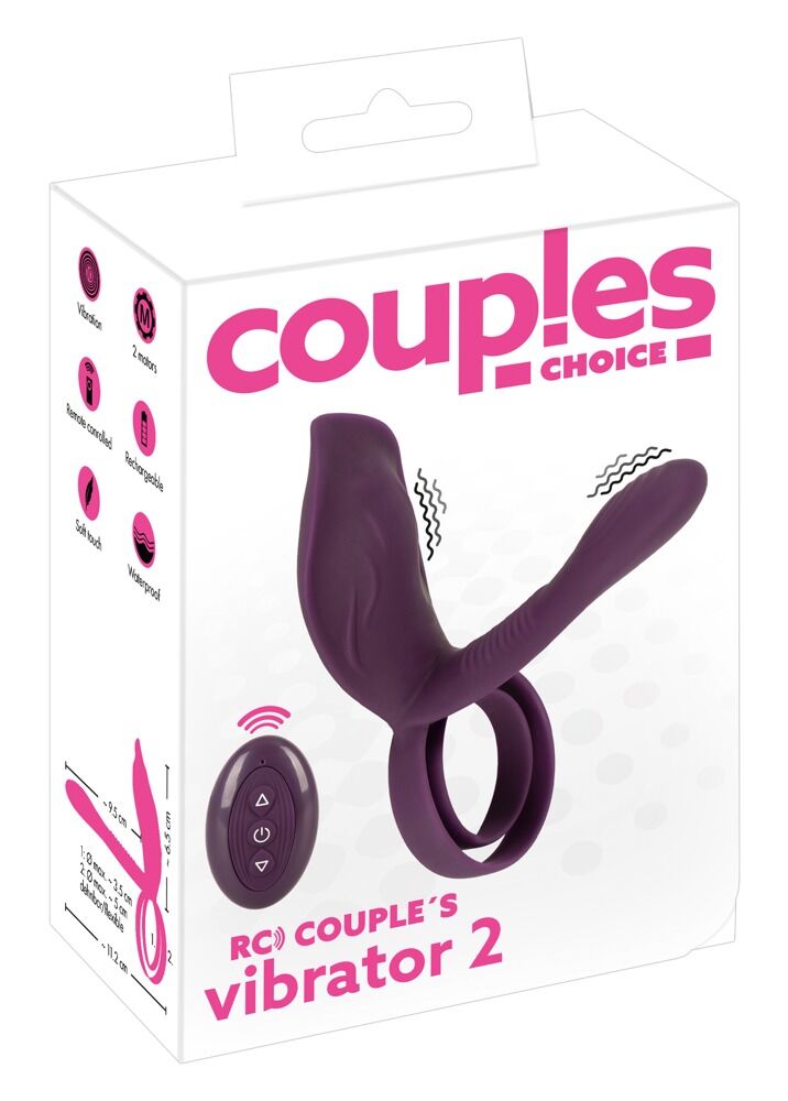 E-shop Couples Choice - nabíjací krúžok na penis na diaľkové ovládanie (fialový)