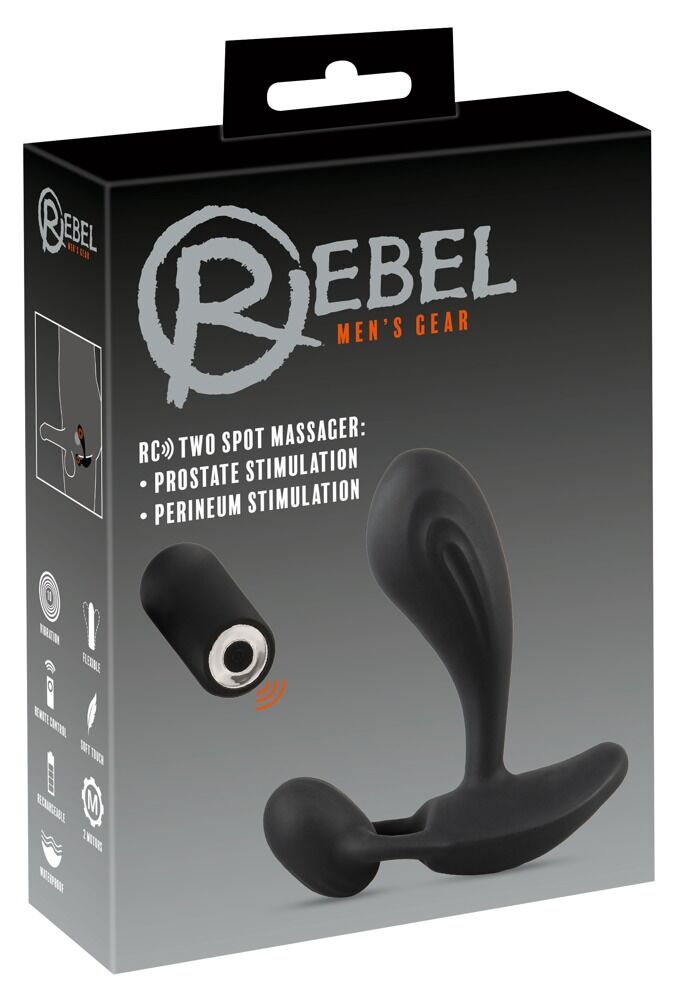 E-shop Rebel RC - vibrátor na prostatu 2v1 (čierny)