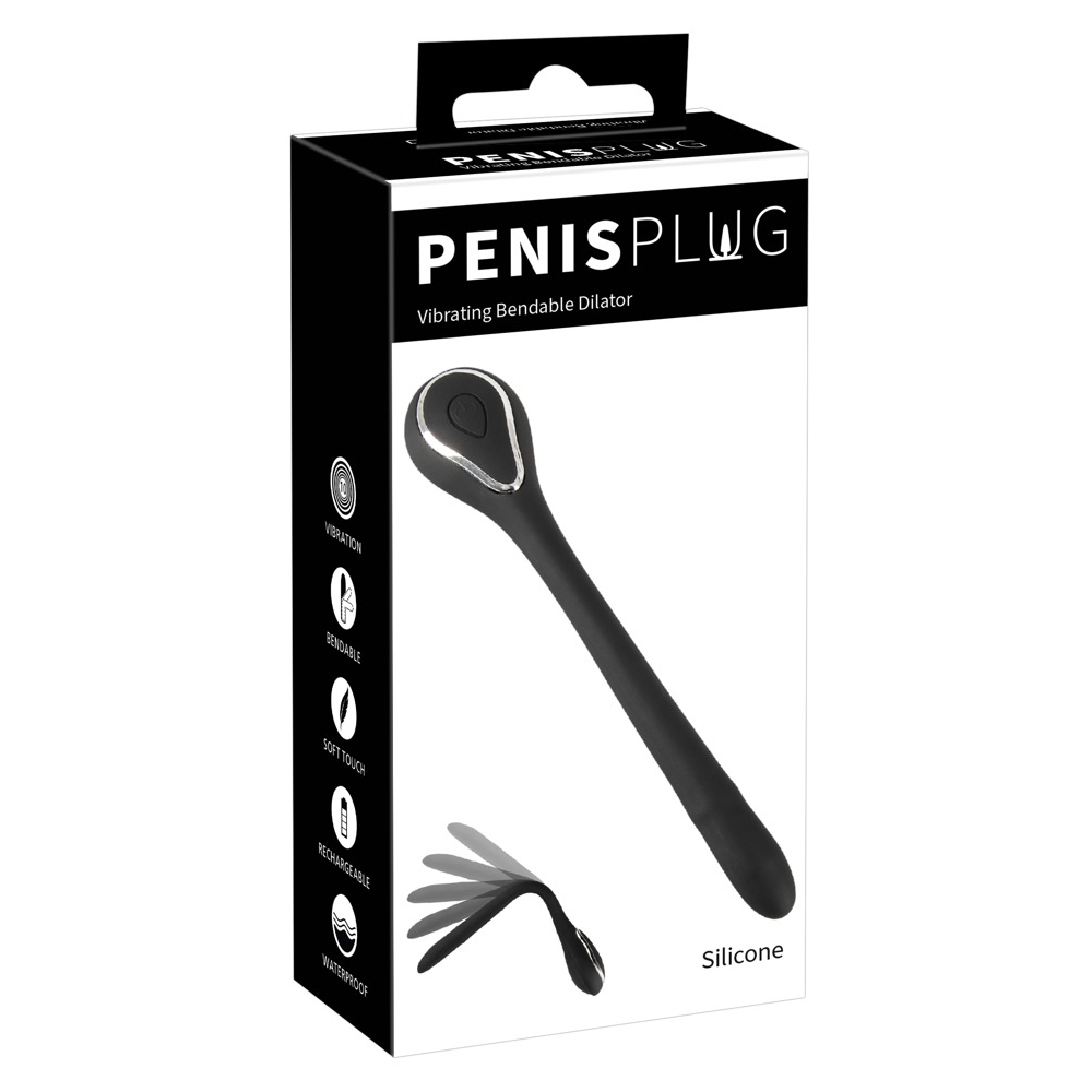E-shop Penis Plug Dilator - dobíjací vibrátor na močovú trubicu (0,6-1,1 cm) - čierny