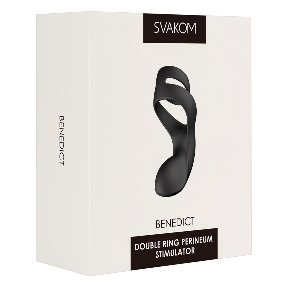 E-shop Svakom Benedict - bariérový vibračný krúžok na penis (čierny)