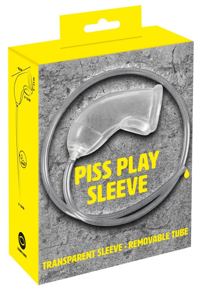 You2Toys Piss Play Sleeve - návlek na penis s výstupnou rúrkou (priehľadný)