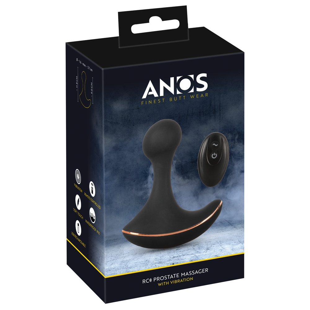 E-shop ANOS - batériový, rádiový, vodotesný análny vibrátor (čierny)