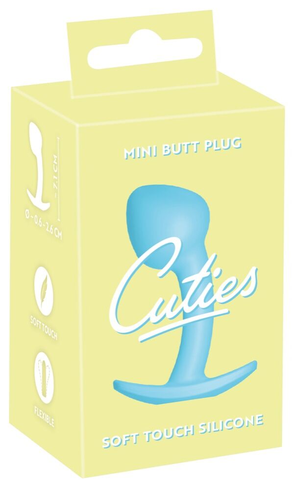 E-shop Cuties Mini Butt Plug - silikonové análne dildo - modré (2,6cm)