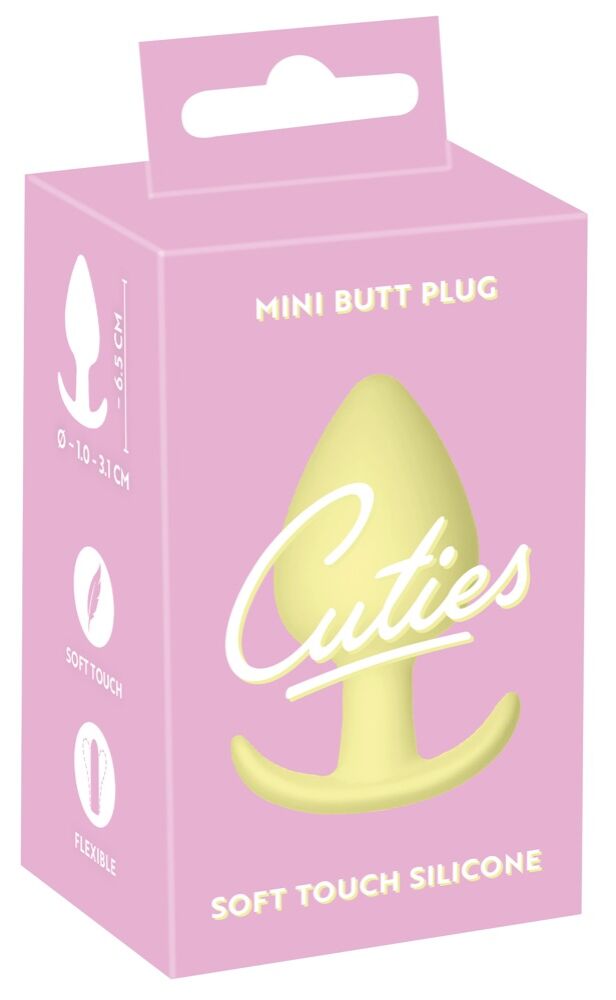 E-shop Cuties Mini Butt Plug - silikonové análne dildo - žlté (3,1cm)