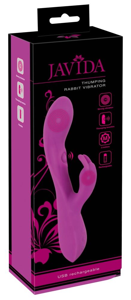 E-shop Javida Thumping Rabbit - nabíjací vibrátor na klitoris, 3 motory (fialový)