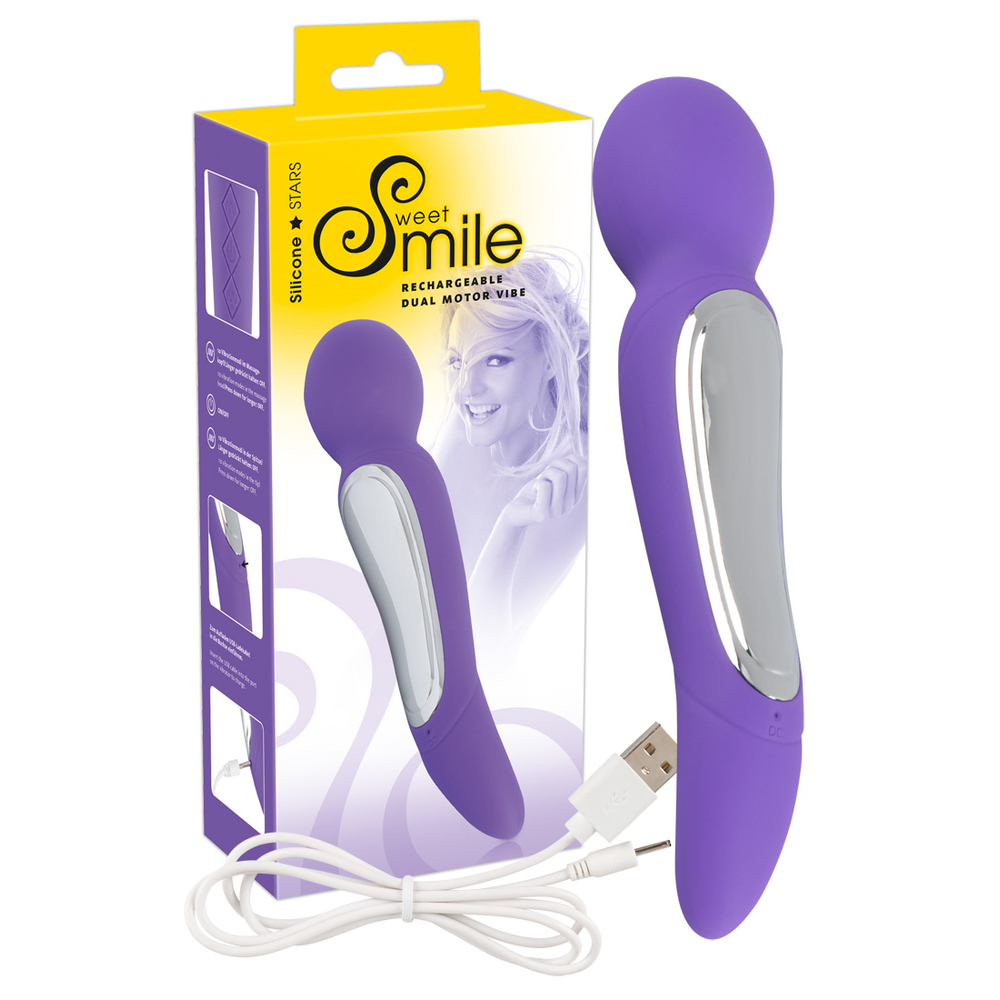 E-shop SWEET SMILE Wand Dual Motor Vibe - masážny vibrátor (fialový)