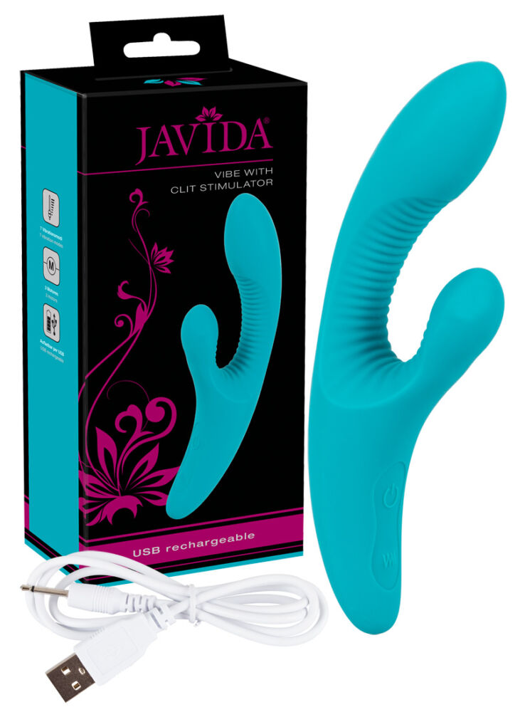 E-shop Javida Vibe with Clit Stimulator - vibrátor s ramenom na klitoris (tyrkysový)