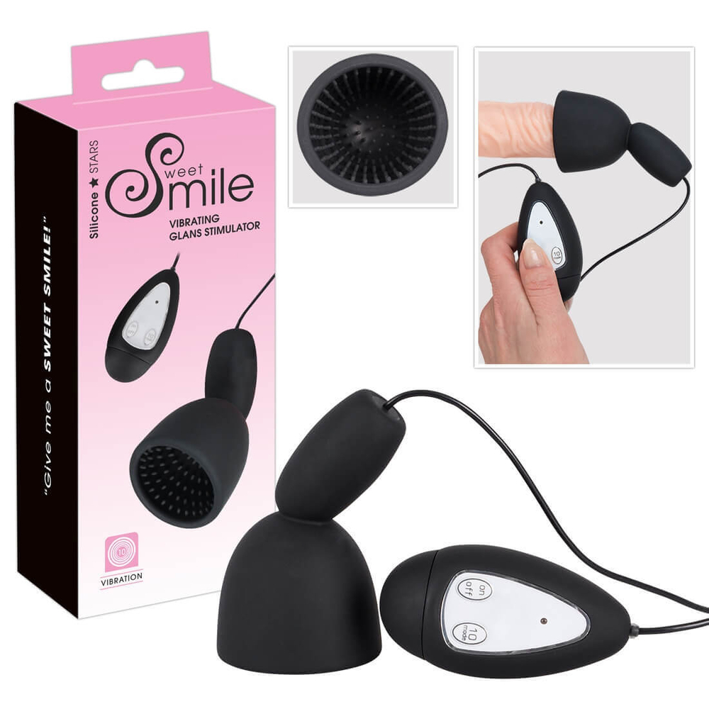 E-shop SMILE Glans - vibrátor na žaluď (čierny)