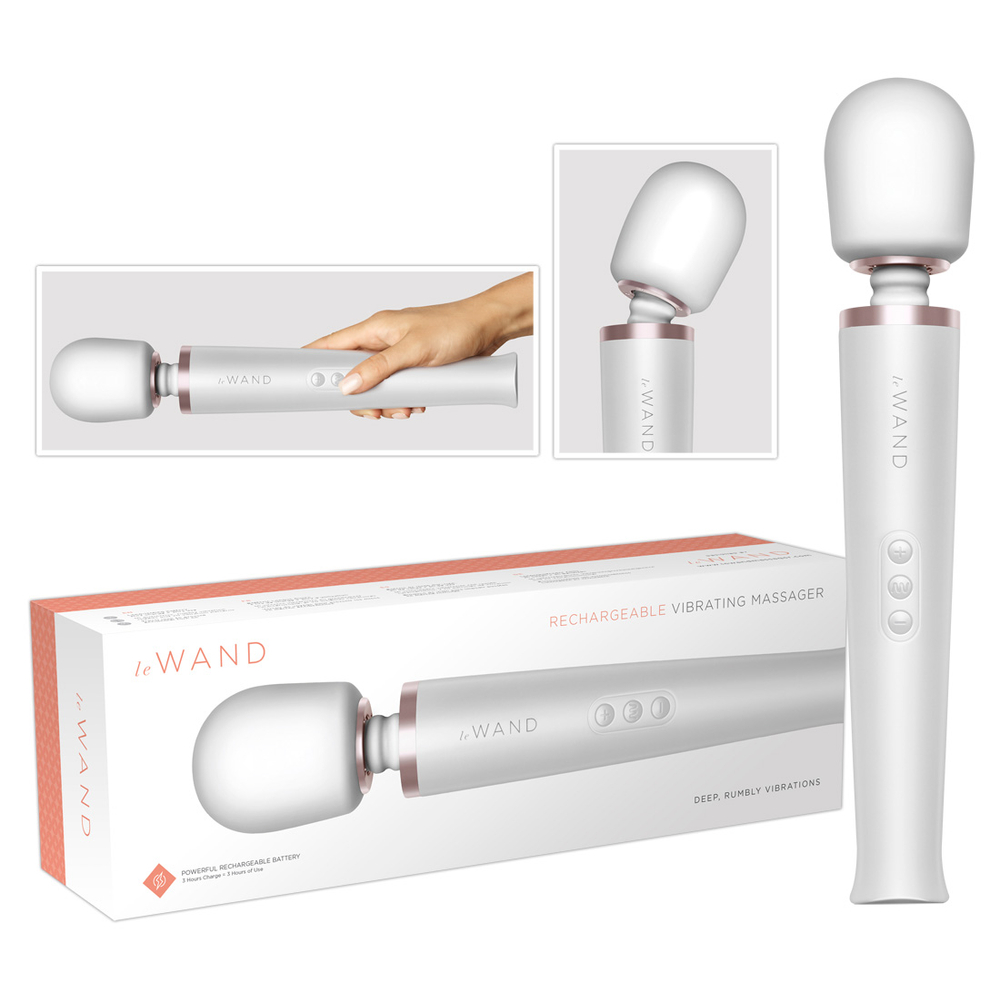 E-shop le Wand - exkluzívny nabíjací masážny vibrátor (biely)