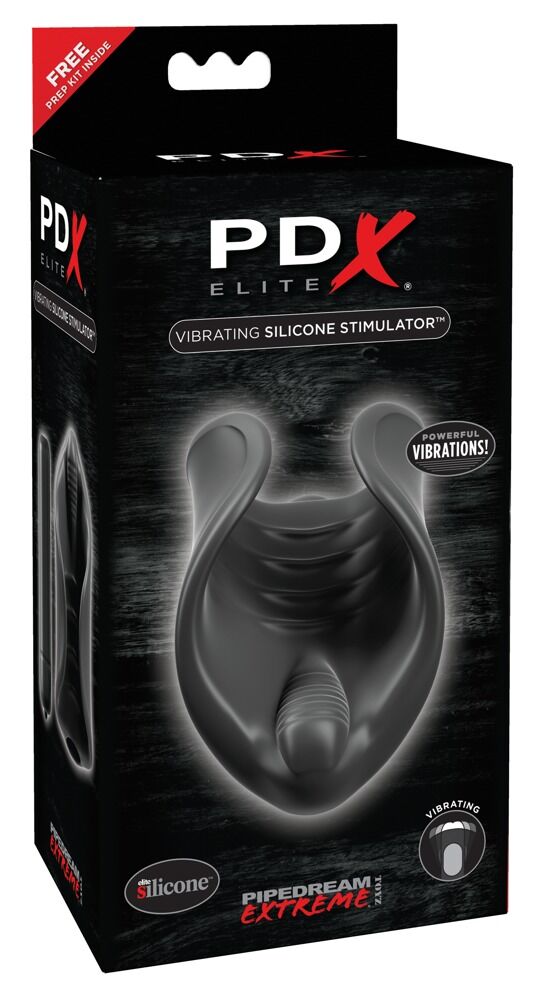 E-shop PDX Elite - silikónový vibrátor na penis (čierny)