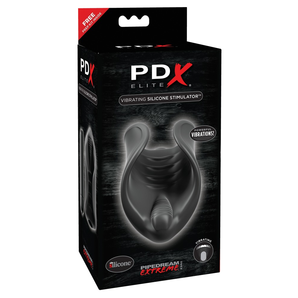 E-shop PDX Elite - silikónový vibrátor na penis (čierny)