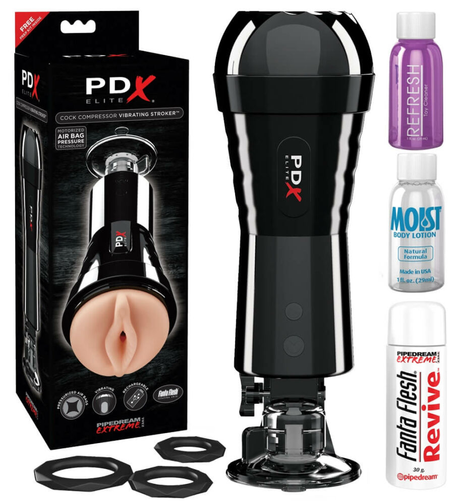 E-shop PDX Elite Cock Compressor - vibračná umelá vagína (čierna)