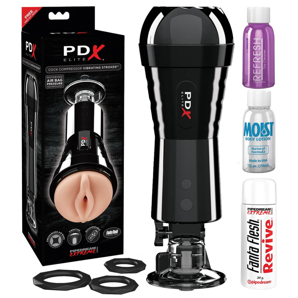 E-shop PDX Elite Cock Compressor - vibračná umelá vagína (čierna)