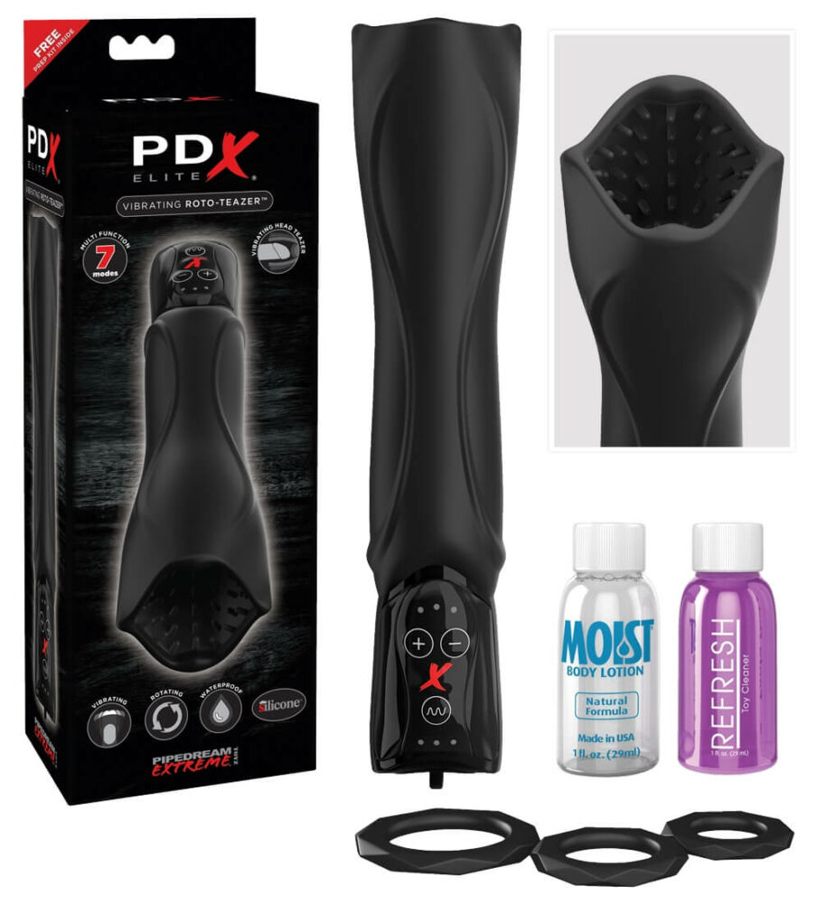 E-shop PDX Elite Roto Teazer - vibračný masturbátor (čierny)