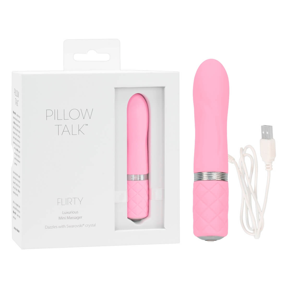 E-shop Pillow Talk Flirty - nabíjací tyčový vibrátor (ružový)