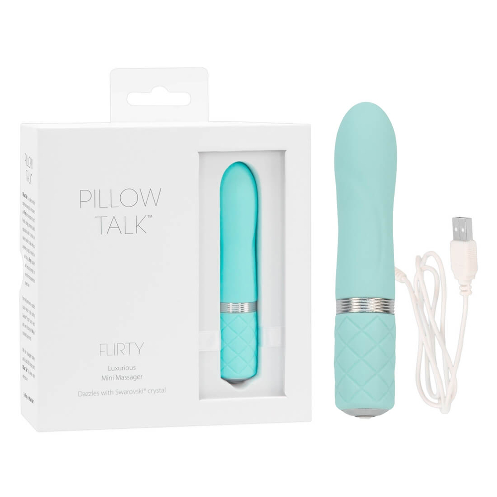 E-shop Pillow Talk Flirty - nabíjací tyčový vibrátor (tyrkysový)