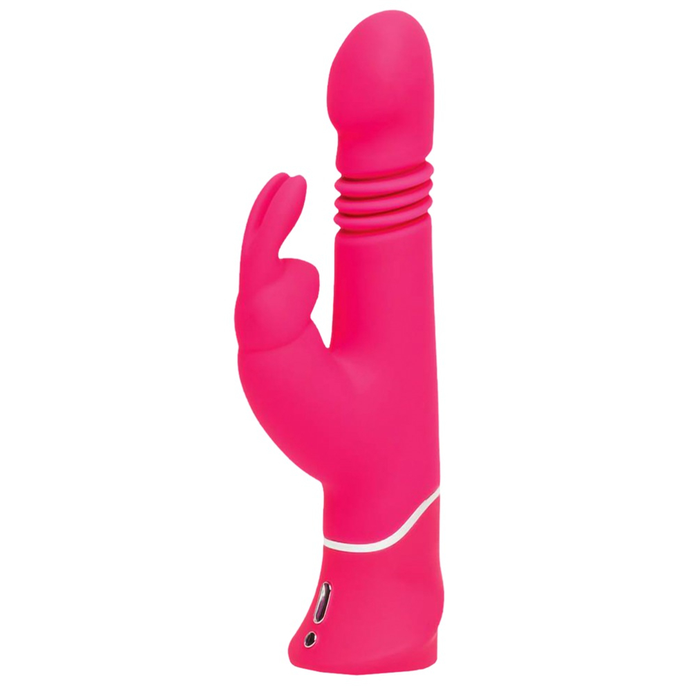E-shop Happyrabbit Thrusting - nabíjací vibrátor s posuvom a ramienkom na klitoris (ružový)