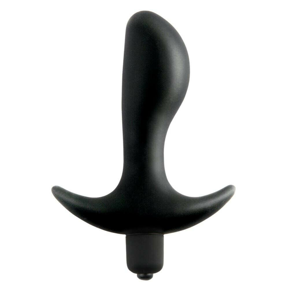 E-shop analfantasy perfect plug - vodotesný silikónový vibrátor na prostatu (čierny)