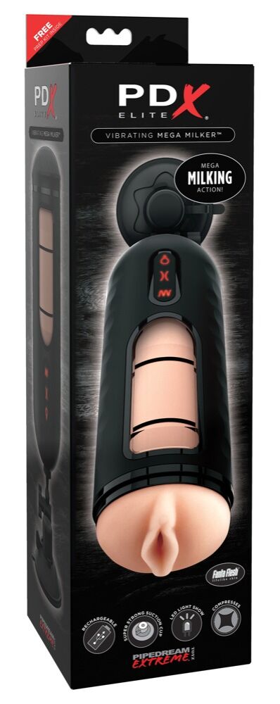 E-shop PDX Elite Mega Milker - vibračná umelá vagína na dojenie penisu (čierna)