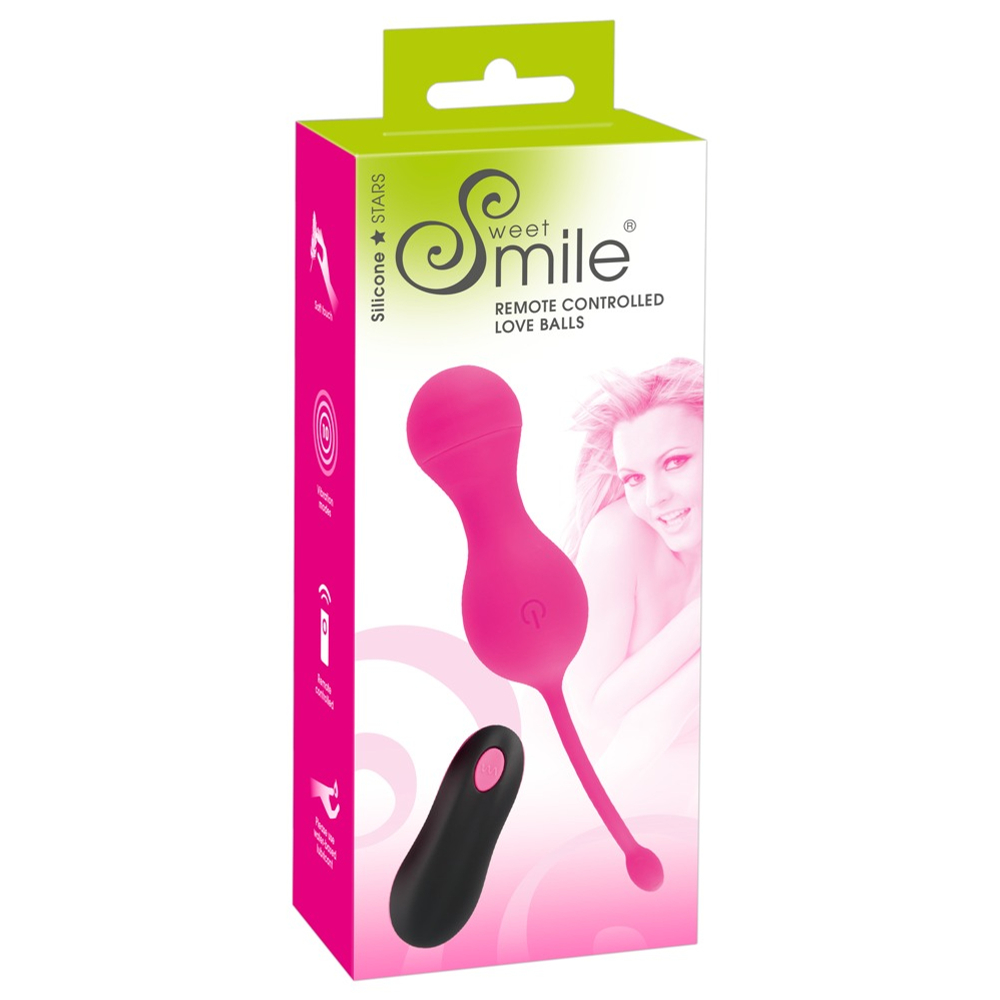 E-shop SMILE Love Balls - nabíjacie vibračné vajíčko na diaľkové ovládanie (ružové)