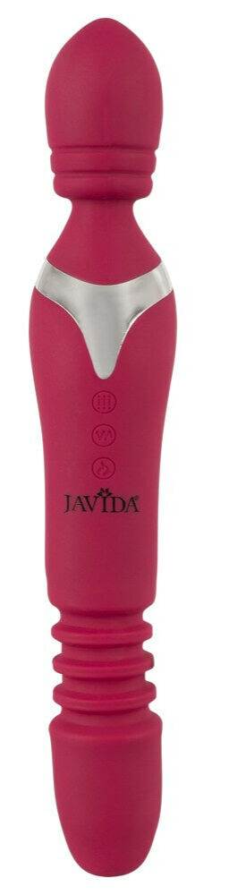 E-shop Javida Thrusting - rotačný masážny vibrátor s pohybom hore/dole a ohrevom (červený)