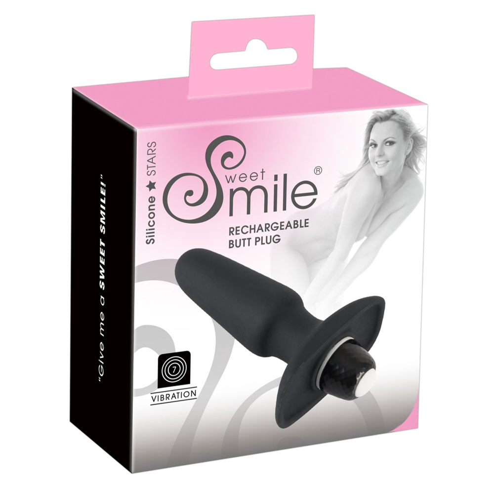 E-shop SMILE Butt Plug – nabíjací silikónový análny vibrátor (čierny)