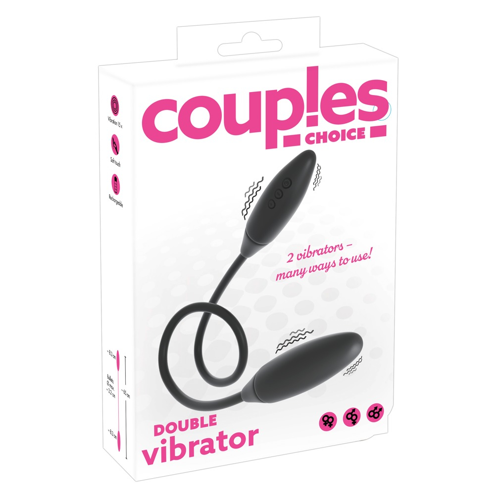 E-shop Couples Choice - nabíjací dvojitý vibrátor (čierny)