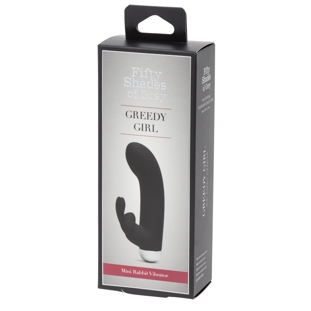 E-shop Fifty Shades of Grey Mini Greedy Girl - bezdrôtový vibrátor s ramenom s hrotom (čierny)