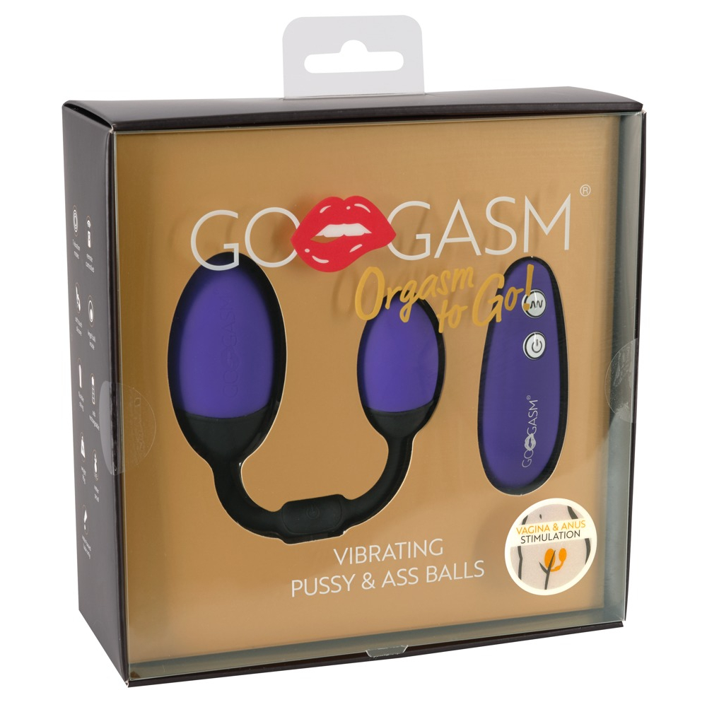 E-shop GoGasm Pussy & Ass - dobíjacie vibračné vajíčko (fialovo-čierne)